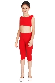  LEGGINS DANZA LYCRA TRE QUARTI ROSSO BAMBINA